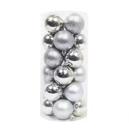 24pcs Silver Christmas Tree Ball Set - Cake Pops Parties