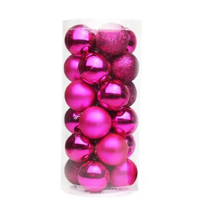 24pcs Pink Christmas Tree Ball Set - Cake Pops Parties