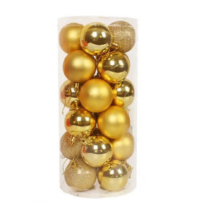 24pcs Yellow Christmas Tree Ball Set - Cake Pops Parties