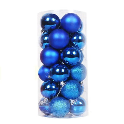 24pcs Blue Christmas Tree Ball Set - Cake Pops Parties