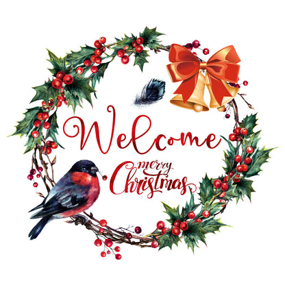 Autocollants de décoration murale de couronne de Noël