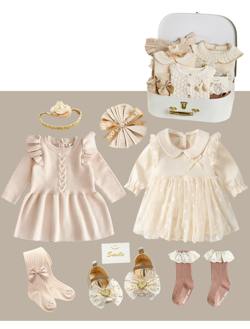 Ensemble 8 pièces en coton pour bébé fille