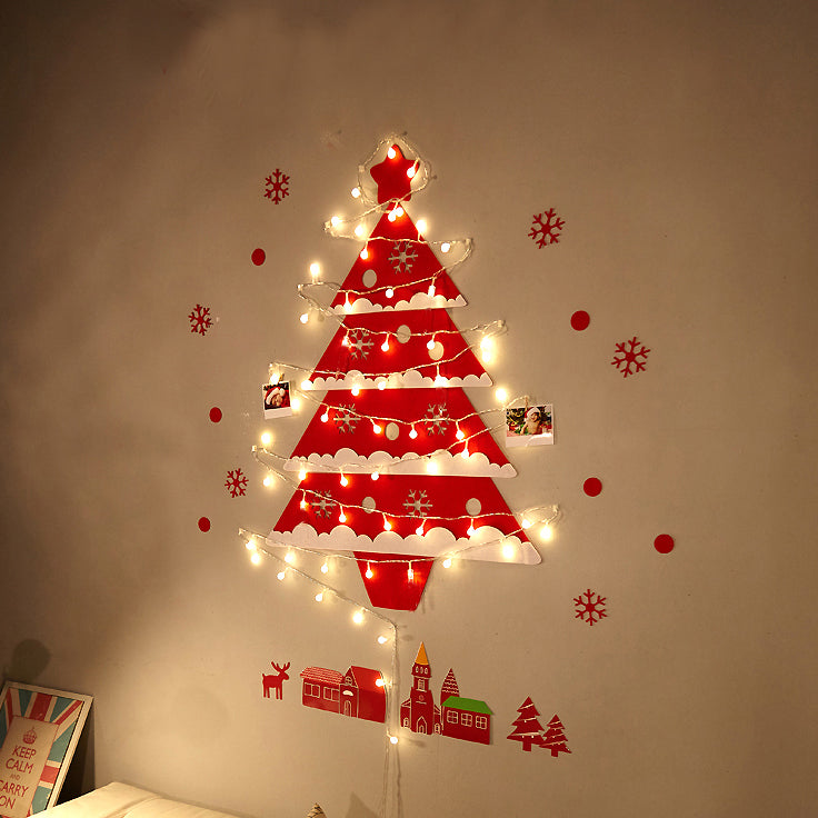 Arbre mural en rotin vert avec lumières à faire soi-même
