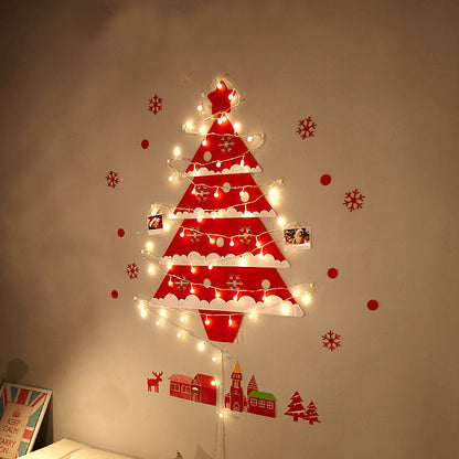 Arbre mural en rotin vert avec lumières à faire soi-même