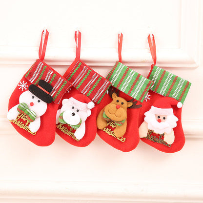 Sac de Noël avec chaussettes dorées