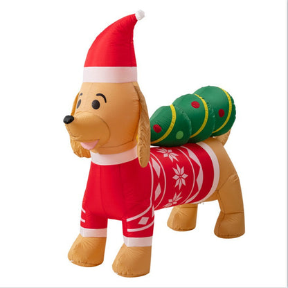 Décoration d'arbre de Noël en forme de chien saucisse de 7 pieds