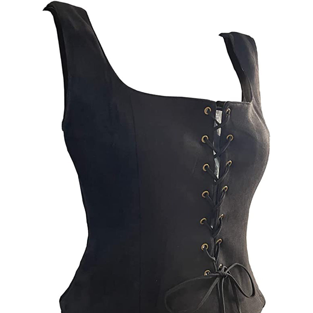 Costume d'Halloween avec gilet en daim noir