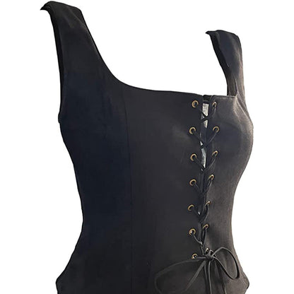 Costume d'Halloween avec gilet en daim noir
