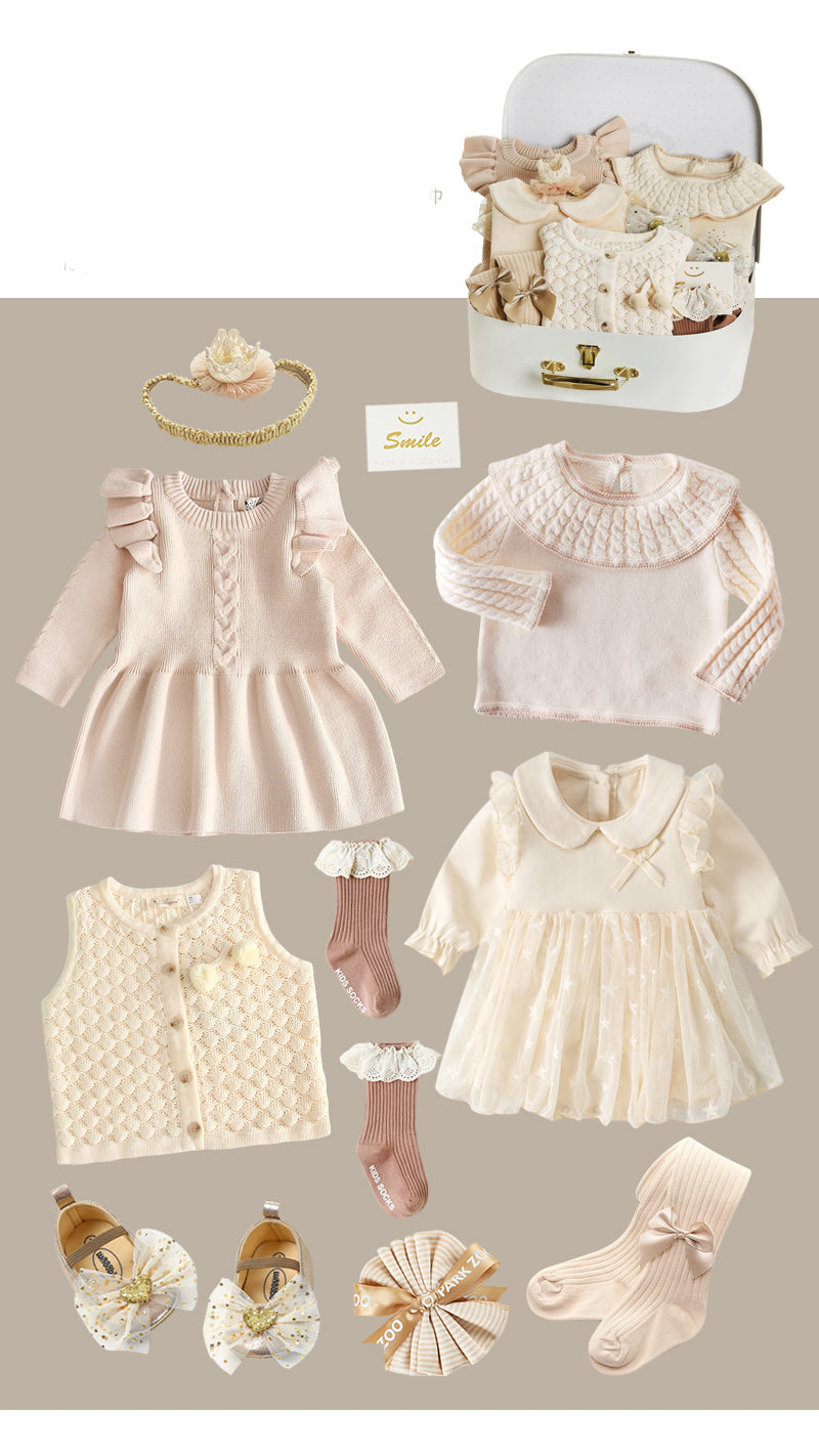 Ensemble 8 pièces en coton pour bébé fille