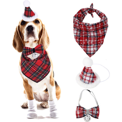 Serviette triangulaire de Noël pour animaux de compagnie de qualité supérieure