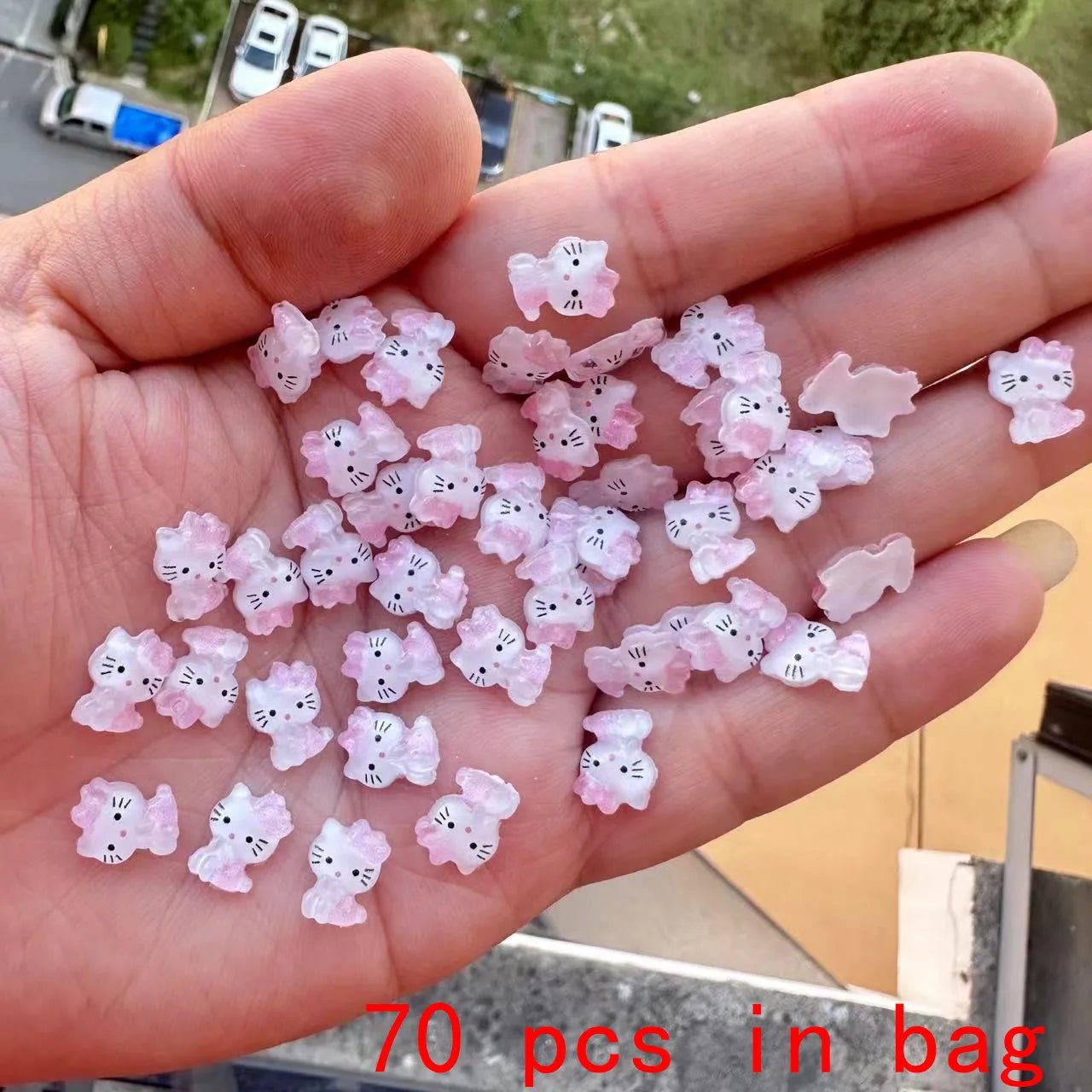 70PCS Hello Kitty Nail Charms Sanrio DIY Rhinestone Manicure - Cake Pops Parties