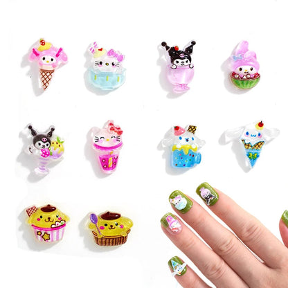70PCS Hello Kitty Nail Charms Sanrio DIY Rhinestone Manicure - Cake Pops Parties