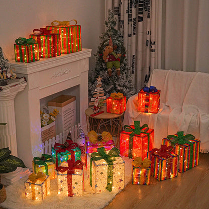 Coffret de coffrets cadeaux de Noël illuminés pour l'extérieur