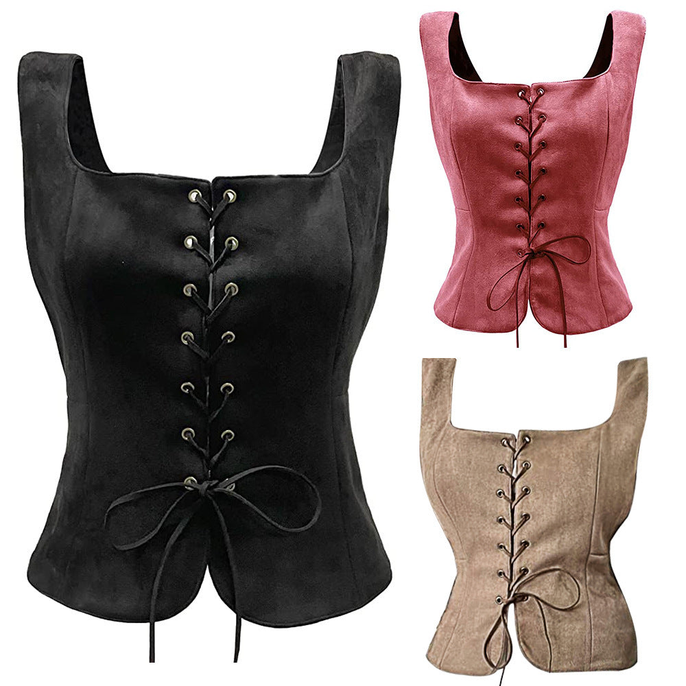 Costume d'Halloween avec gilet en daim noir