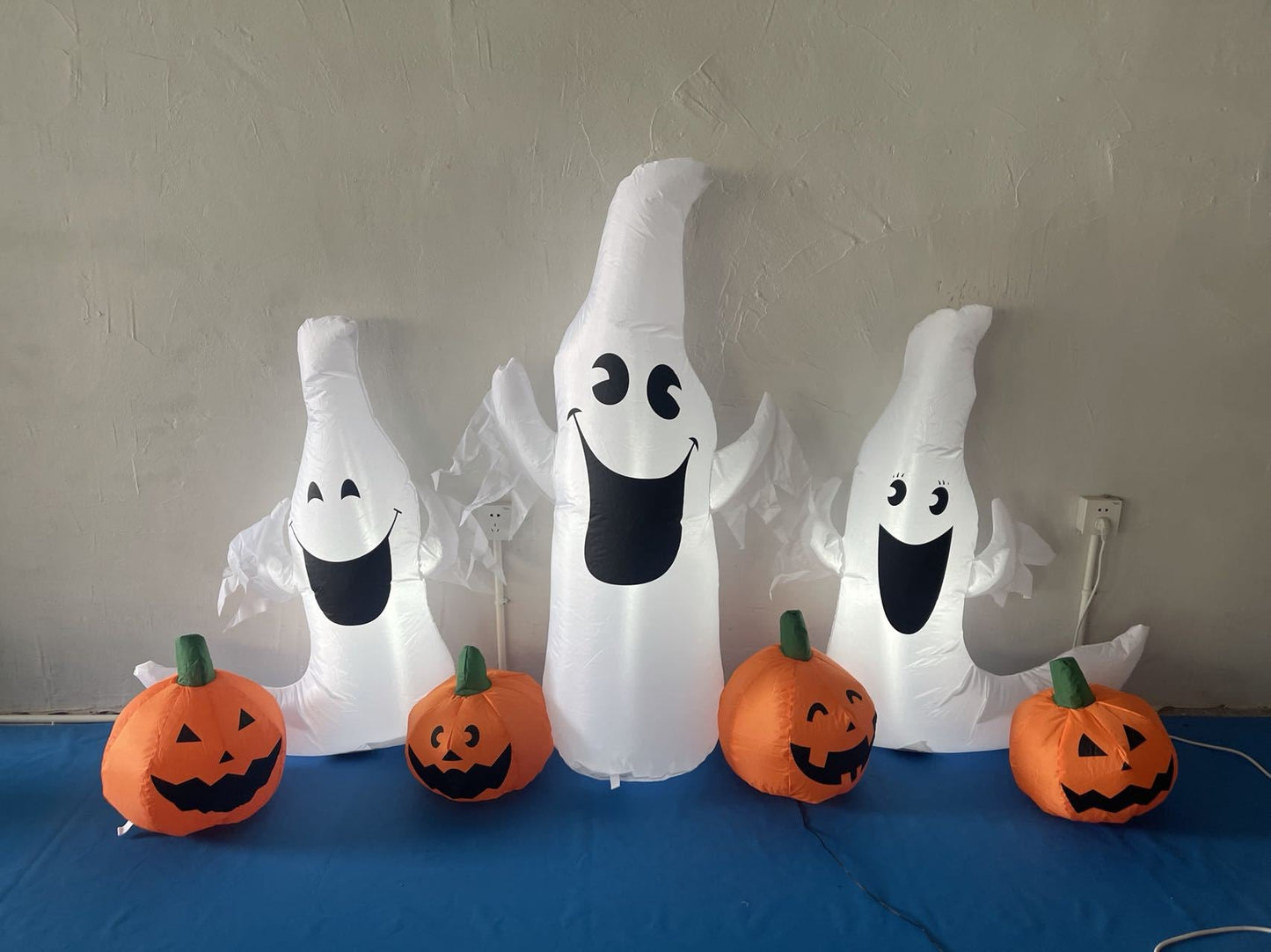 Décoration de vacances gonflable Halloween fantôme et citrouille