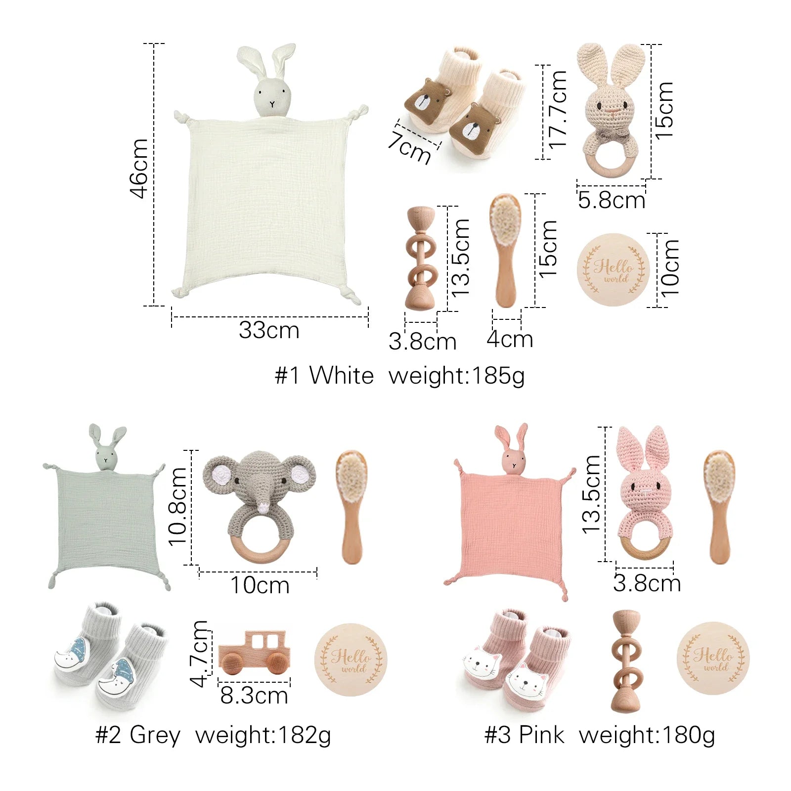 7pc Newborn Bath Toy Set - Cake Pops Parties