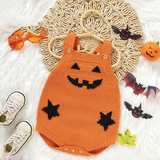 Adorable barboteuse citrouille d'Halloween pour bébé