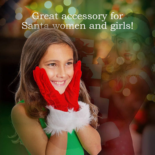 Gants de Noël en velours rouge en édition limitée