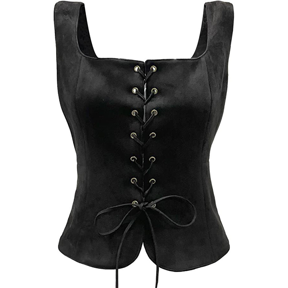 Costume d'Halloween avec gilet en daim noir