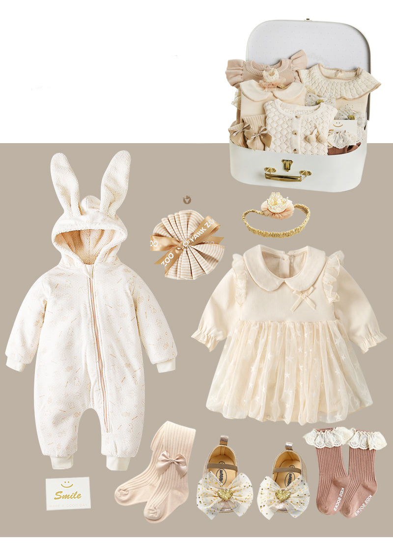 Ensemble 8 pièces en coton pour bébé fille