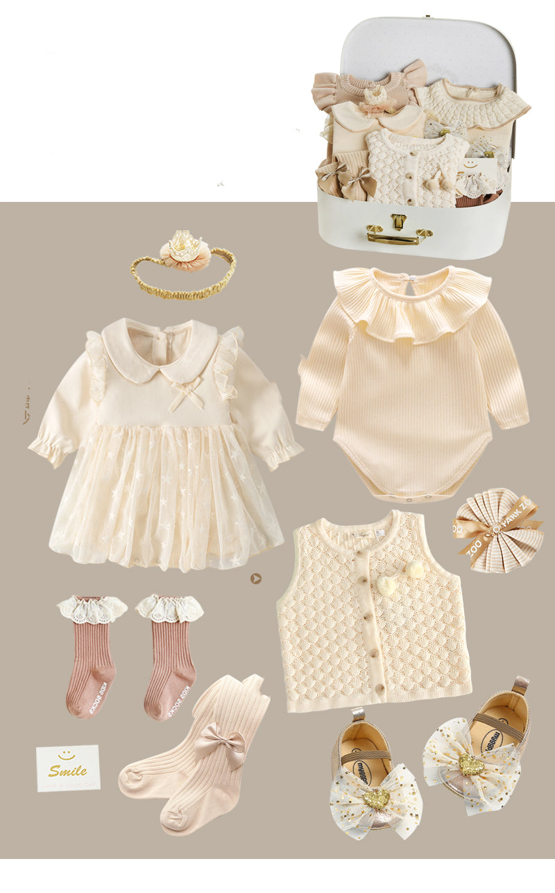 Ensemble 8 pièces en coton pour bébé fille