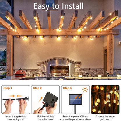 Guirlande lumineuse solaire Globe 60 LED 8 modes