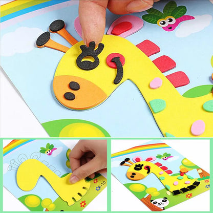 Puzzle créatif d'autocollants en mousse d'animaux à faire soi-même