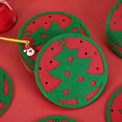 Ensemble de dessous de verres à motif de flocons de neige de Noël