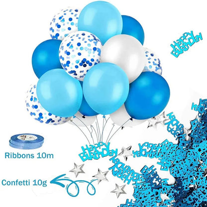 Ensemble de décorations de fête d'anniversaire bleu