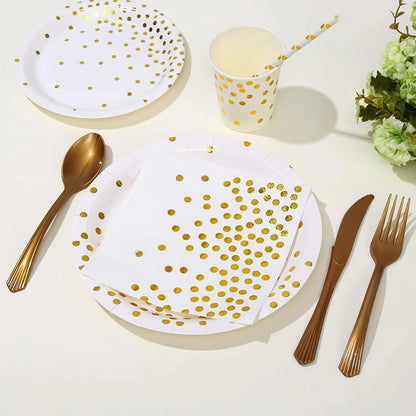 Service de table de fête en or blanc
