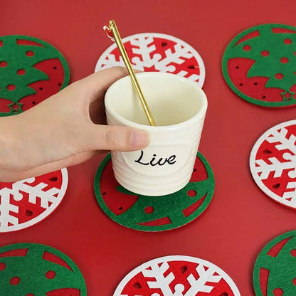 Ensemble de dessous de verres à motif de flocons de neige de Noël