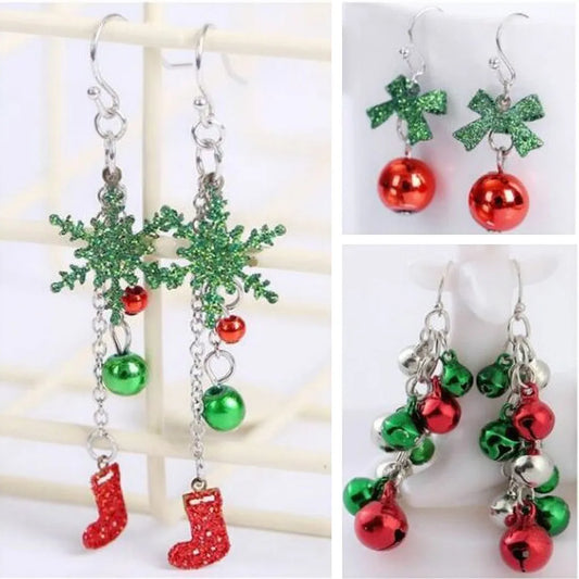 Ensemble de boucles d'oreilles de Noël - Cadeau de bijoux festifs unique