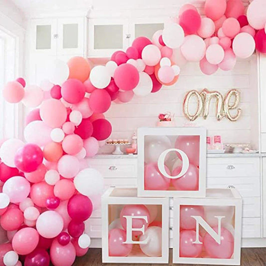 Décoration de boîte à ballons pour 1er anniversaire