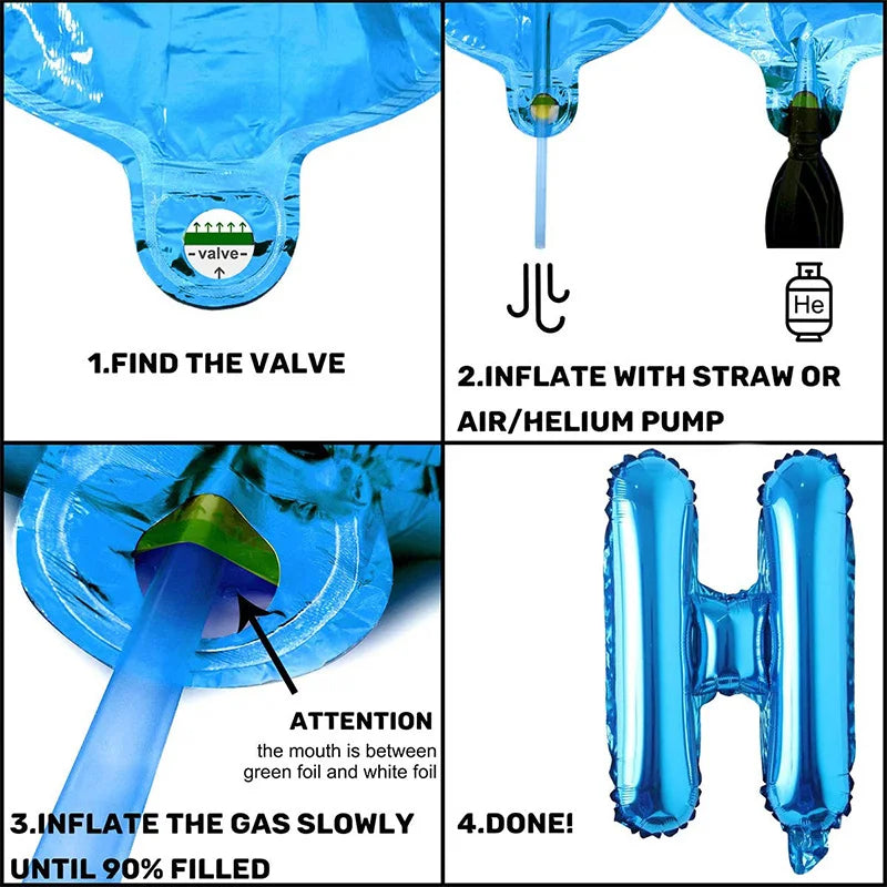 Ensemble de décorations de fête d'anniversaire bleu
