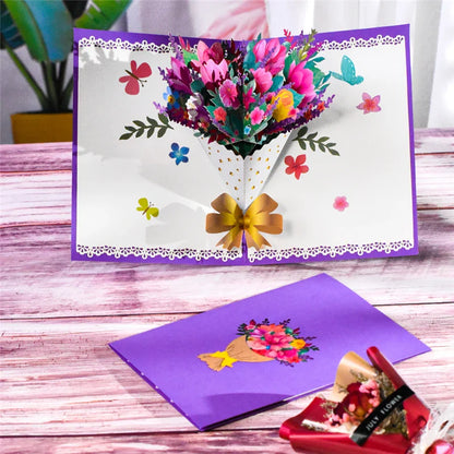 Cartes pop-up 3D à motifs de fleurs