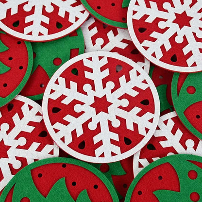 Ensemble de dessous de verres à motif de flocons de neige de Noël