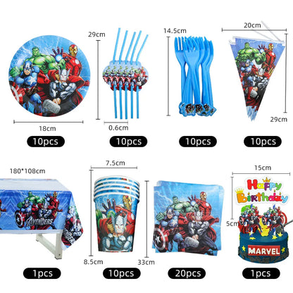 Ensemble de fournitures pour fête d'anniversaire Avengers