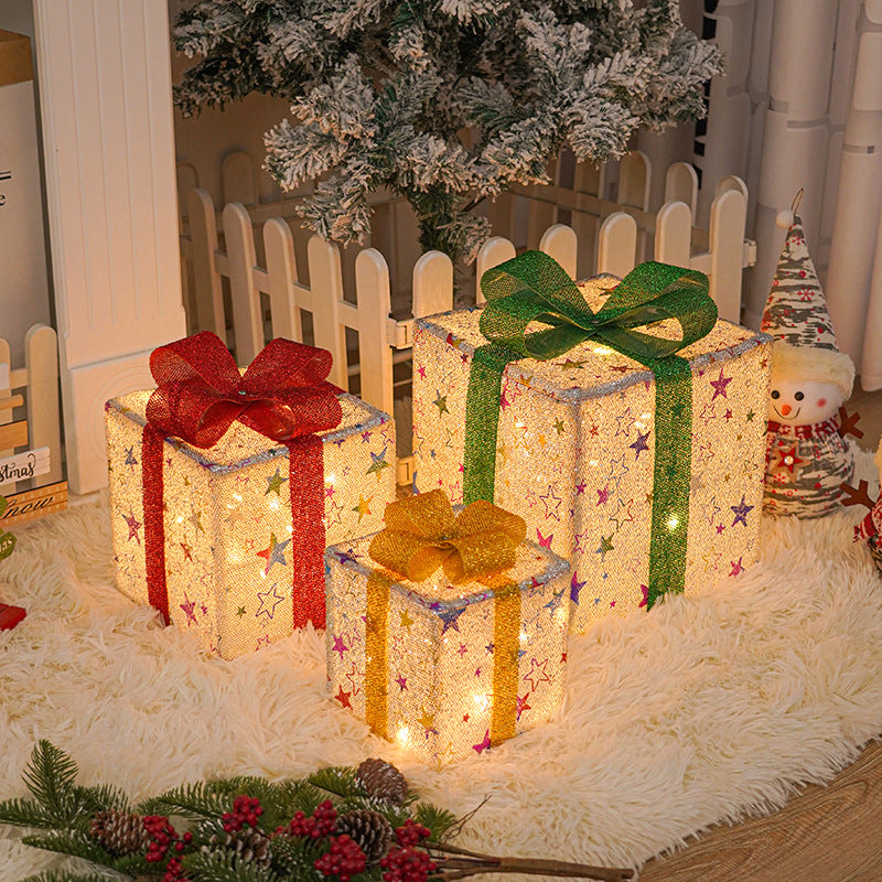 Coffret de coffrets cadeaux de Noël illuminés pour l'extérieur