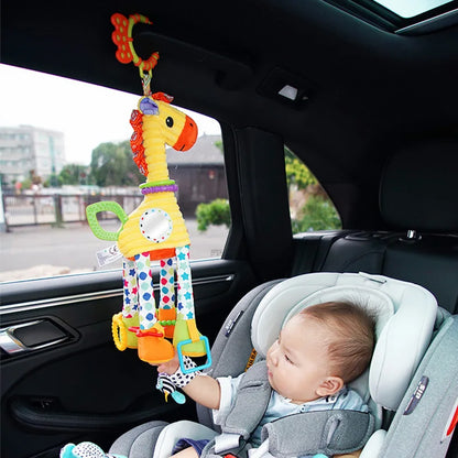 Hochets à main en peluche girafe zèbre pour bébés