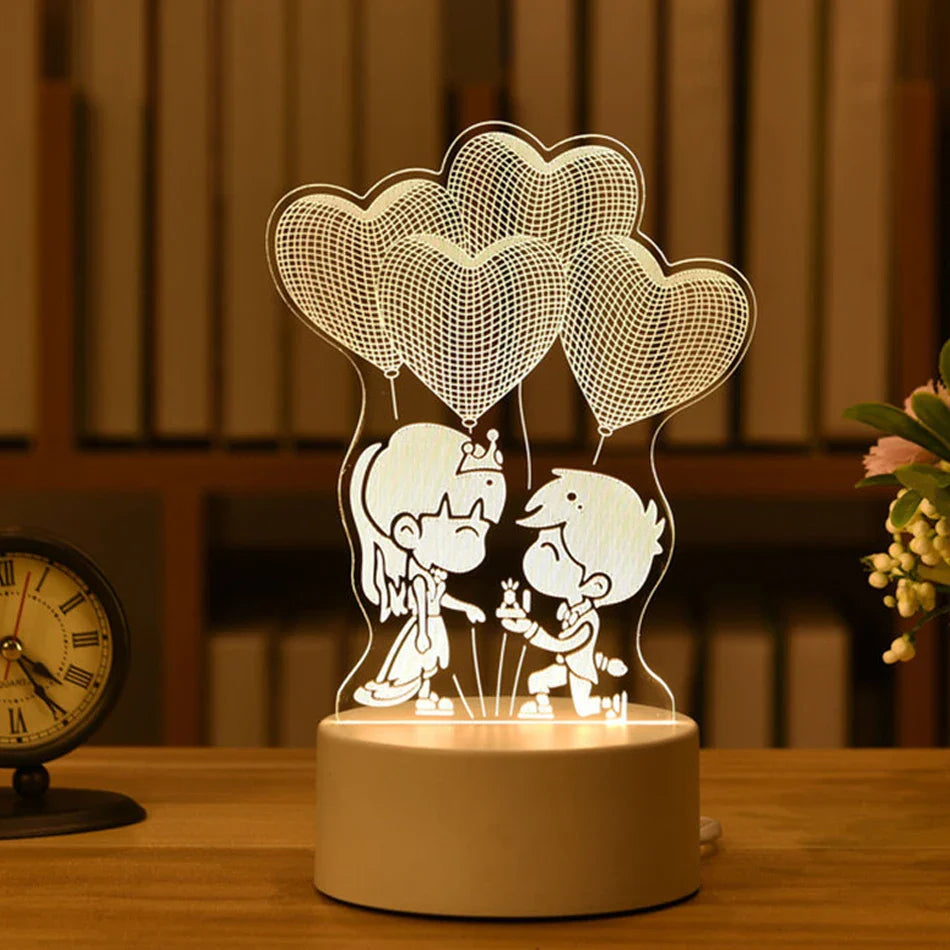 Veilleuse LED 3D en acrylique USB
