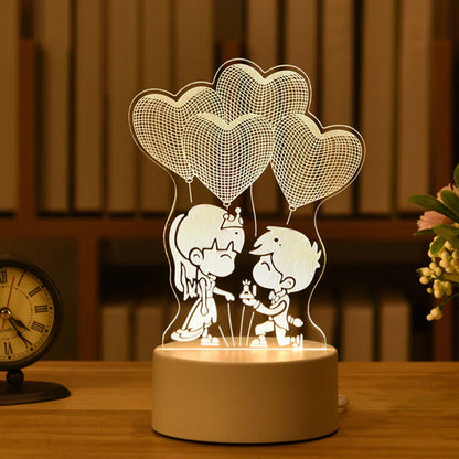 Veilleuse LED 3D en acrylique USB