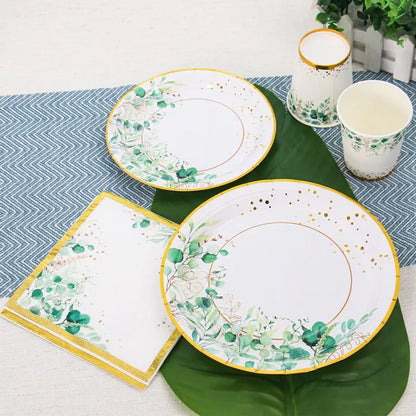 Assiettes en carton pour fêtes tropicales