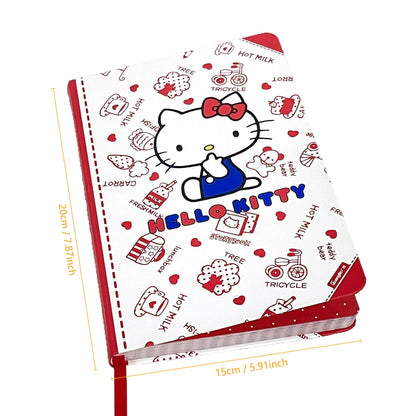Hello Kitty notebook with red and white design on a white background
