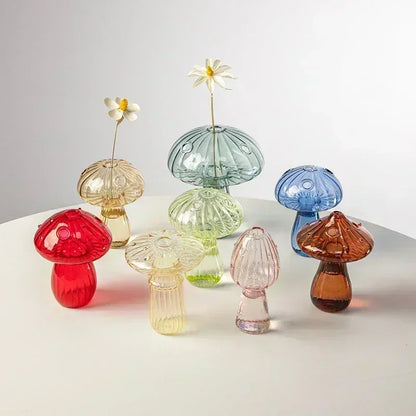 Vase à fleurs en verre en forme de champignon - Décor essentiel