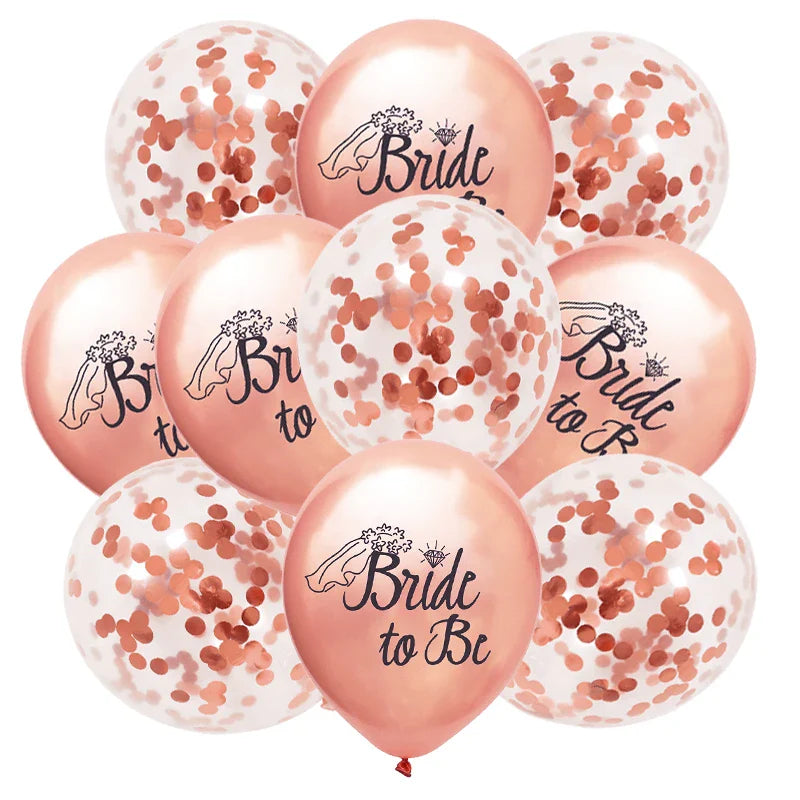 Ballons à confettis en or rose Team Bride