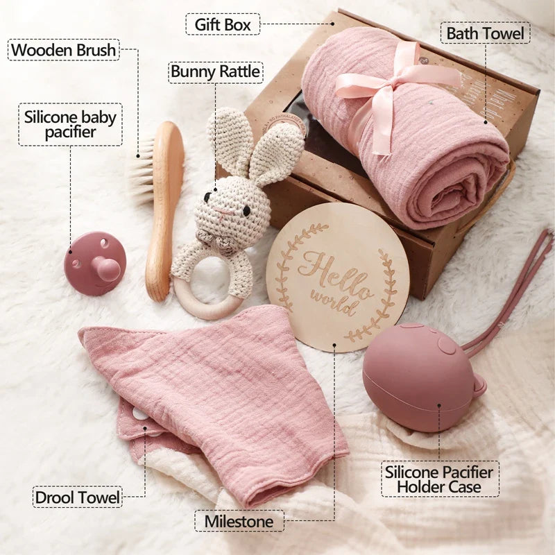 Coffret cadeau de jouets de bain pour nouveau-né et serviette pour bébé
