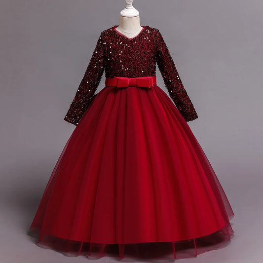 Robe de princesse en maille pour filles de 4 à 14 ans