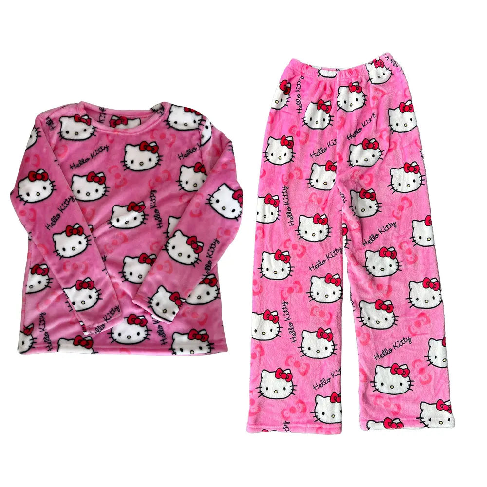 Pink Hello Kitty pajama set on a white background