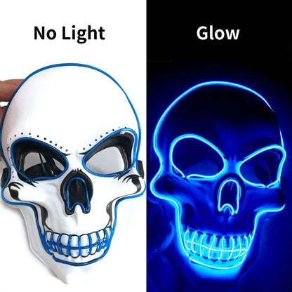 Masque de crâne d'Halloween à LED