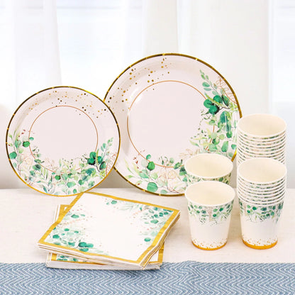 Assiettes en carton pour fêtes tropicales
